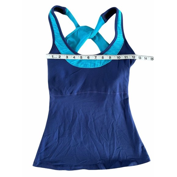 Lucy Activewear Twist Back Tank Built In Bra Purple Blue Small‎ - Picture 7 of 8